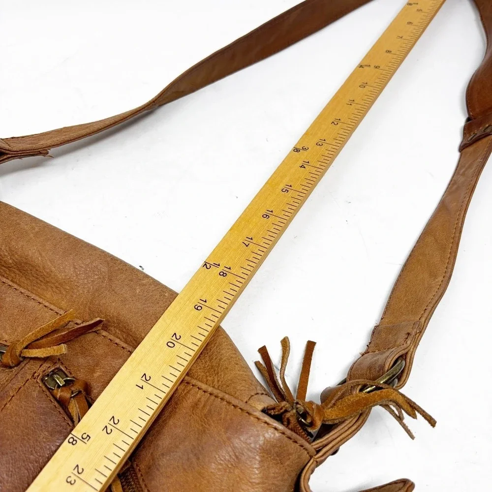 Lucky Brand Brown Leather Hobo Shoulder Bag Purse Women‎ Adjustable Strap